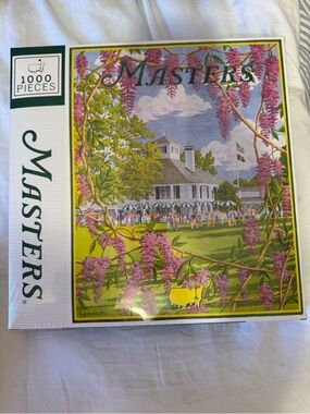 Mastersj Puzzle with Pink Wisteria and Green Landscape